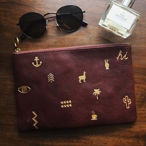 EUC Embossed Madewell Leather Pouch Clutch